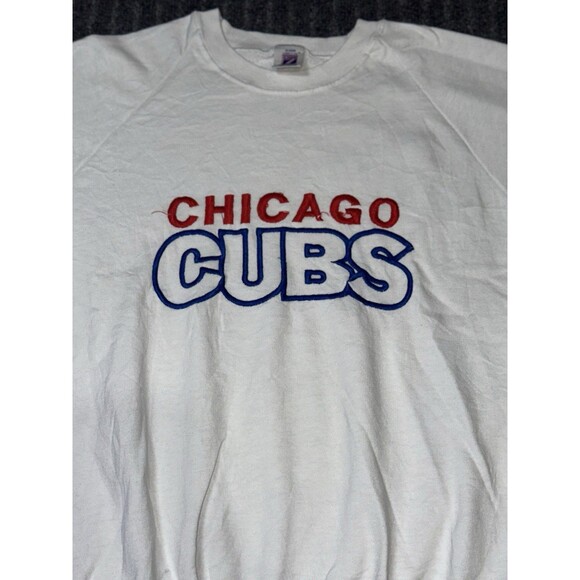 Vintage 80s 90s Logo 7 Chicago Cubs Crewneck Sweatshirt Embroidery - Picture 2 of 5